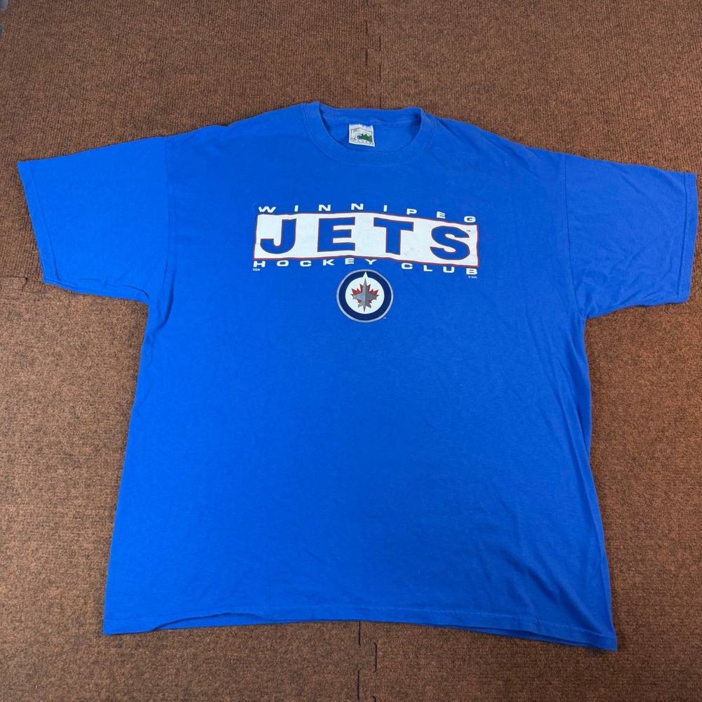 Waves Winnipeg Jets Hockey Club Shirt Mens XL Blue Graphic Tee NHL Hockey Sport